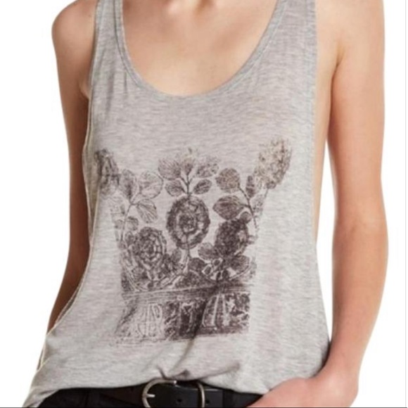 All Saints Tops - AllSaints Spaitialfields Brown Beige Cotton Tank Underwater Sea Print Graphic 6